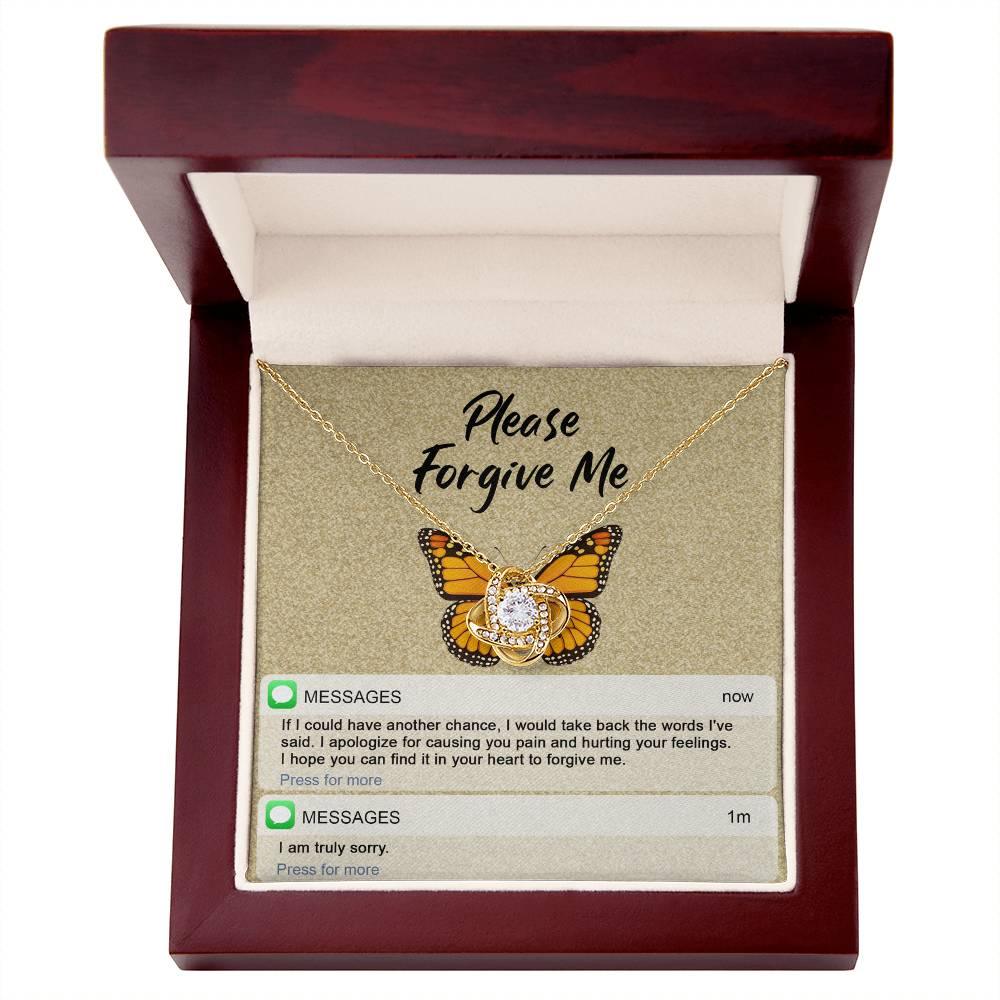 Gift for Girlfriend, Wife - Sorry, In Your Heart - Love Knot Pendant Necklace - Mallard Moon Gift Shop