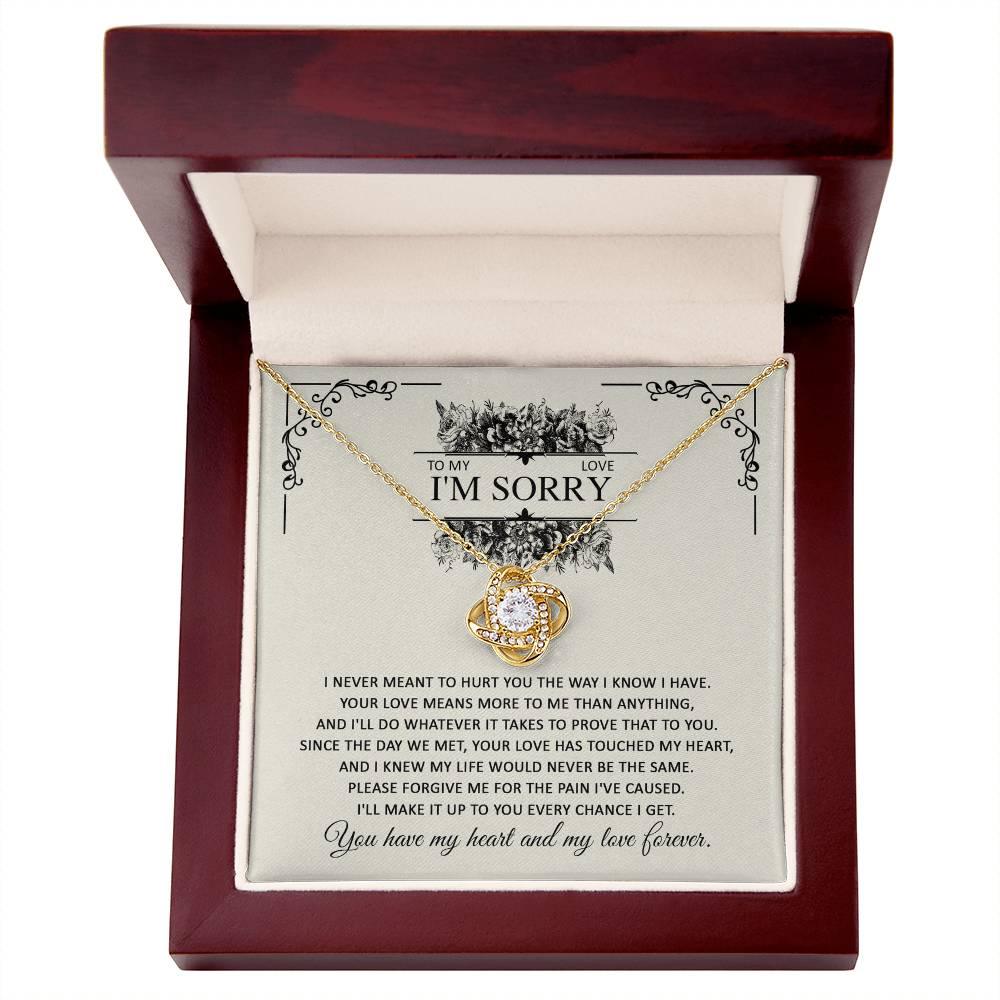 Apology Gift for Her - To My Love, I'm Sorry - Love Knot Pendant Necklace - Mallard Moon Gift Shop