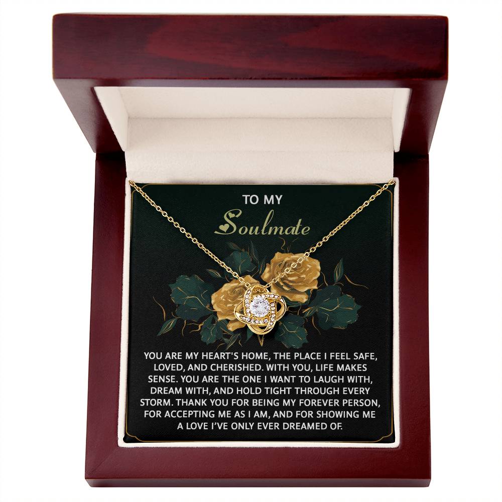 To My Soulmate - Love Knot Necklace – A Romantic Gift of Appreciation for Your Forever Person - Mallard Moon Gift Shop