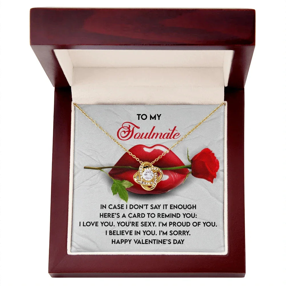 To My Soulmate Love Knot Pendant - Romantic Gift She'll Treasure