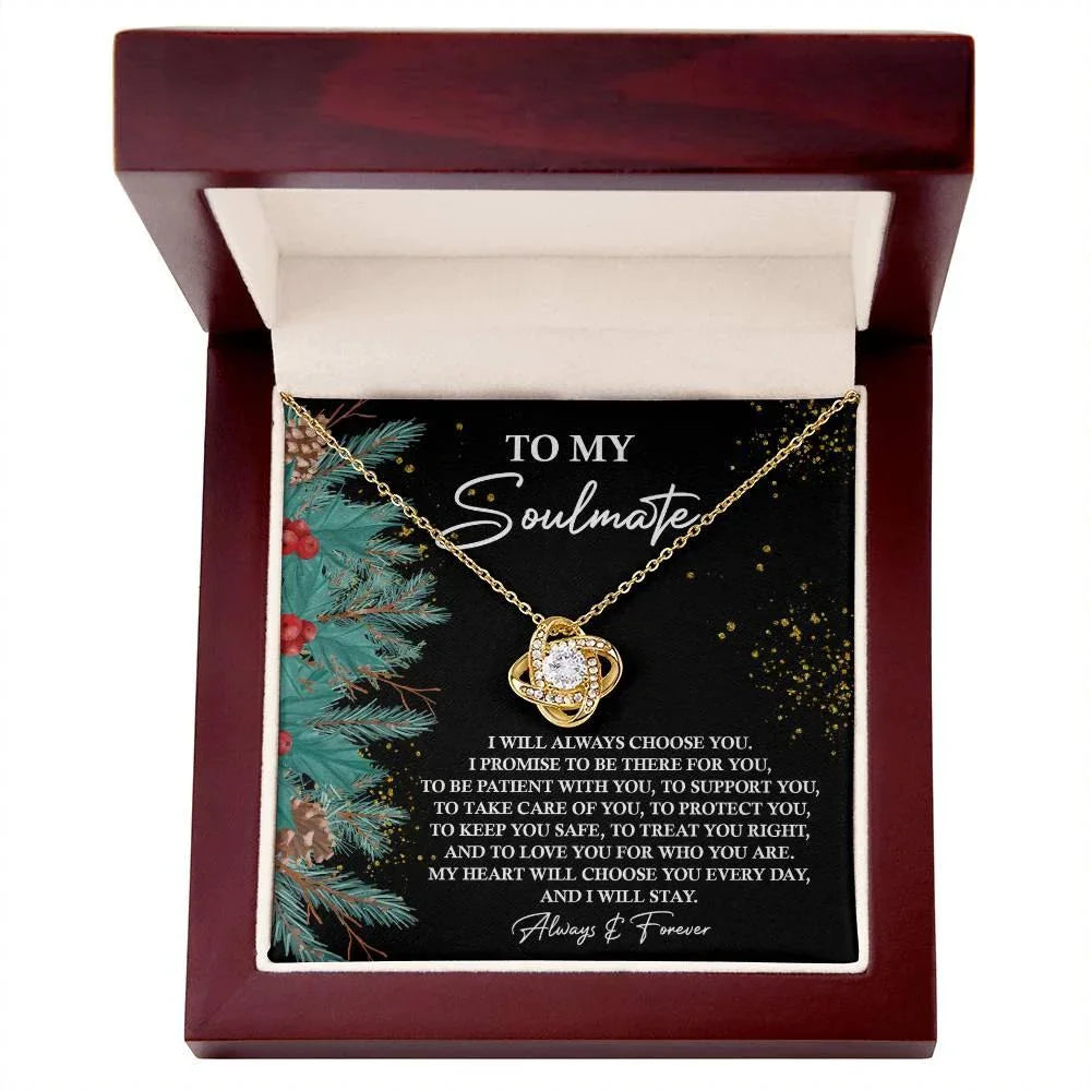 Gift for Soulmate - Treat You Right - Love Knot Pendant Necklace
