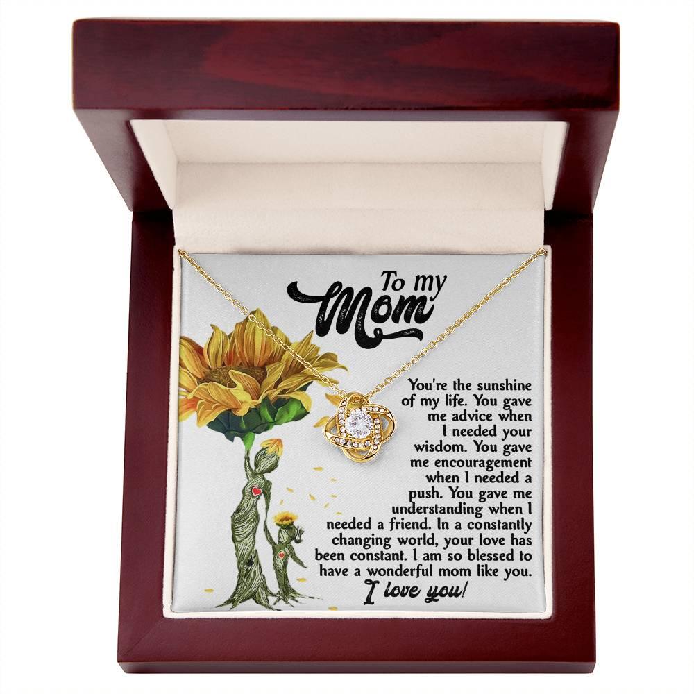 Mom you are The Sunshine in my Life - Love Knot Necklace - Mallard Moon Gift Shop