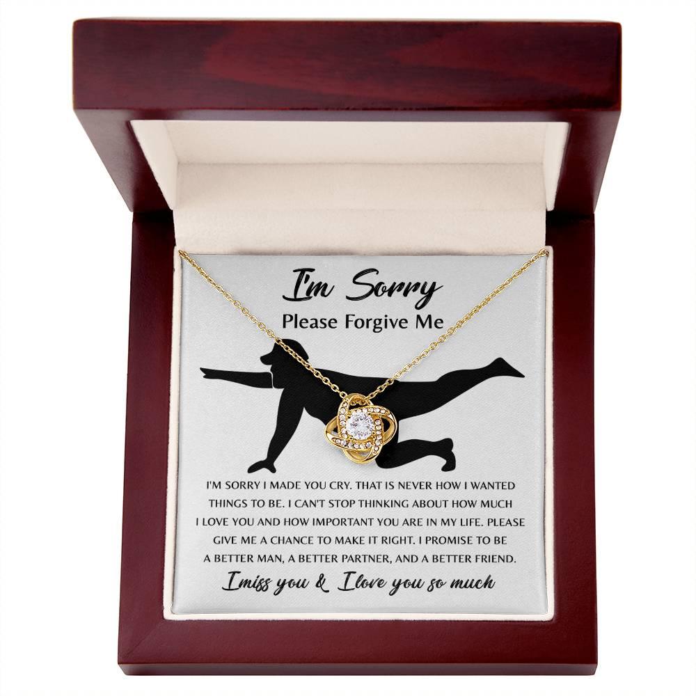 Apology Gift for Girlfriend, Wife, Soulmate - Sorry, Things To Be - Love Knot Pendant Necklace - Mallard Moon Gift Shop