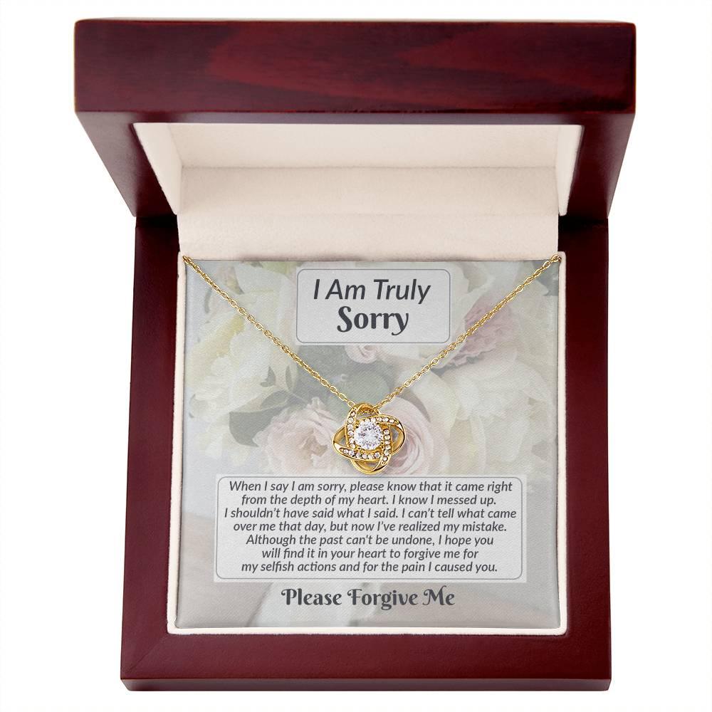 Apology Gift for Girlfriend, Wife, Soulmate - Sorry, What I Said - Love Knot Pendant Necklace - Mallard Moon Gift Shop
