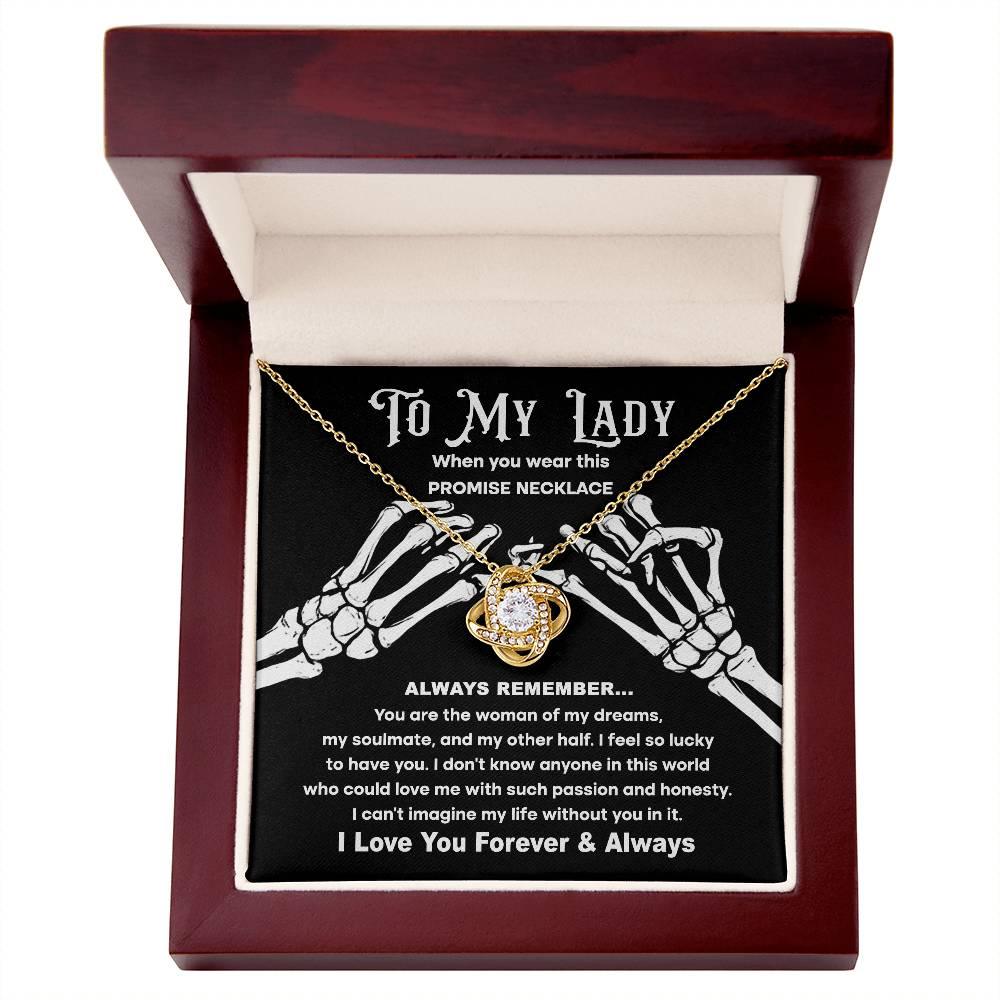 Soulmate Woman of My Dreams Halloween Inspired Love Knot Necklace - Mallard Moon Gift Shop