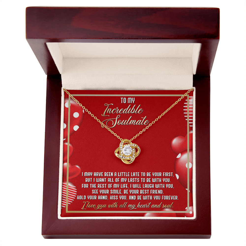 Gift for Soulmate - I Love You with All My Heart and Soul - Love Knot Necklace - Mallard Moon Gift Shop