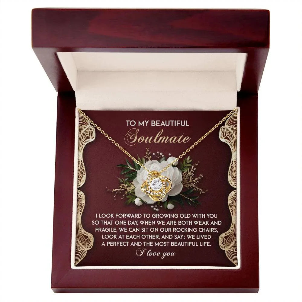 To My Beautiful Soulmate - Love Knot Necklace – A Romantic Gift Celebrating a Lifetime of Love