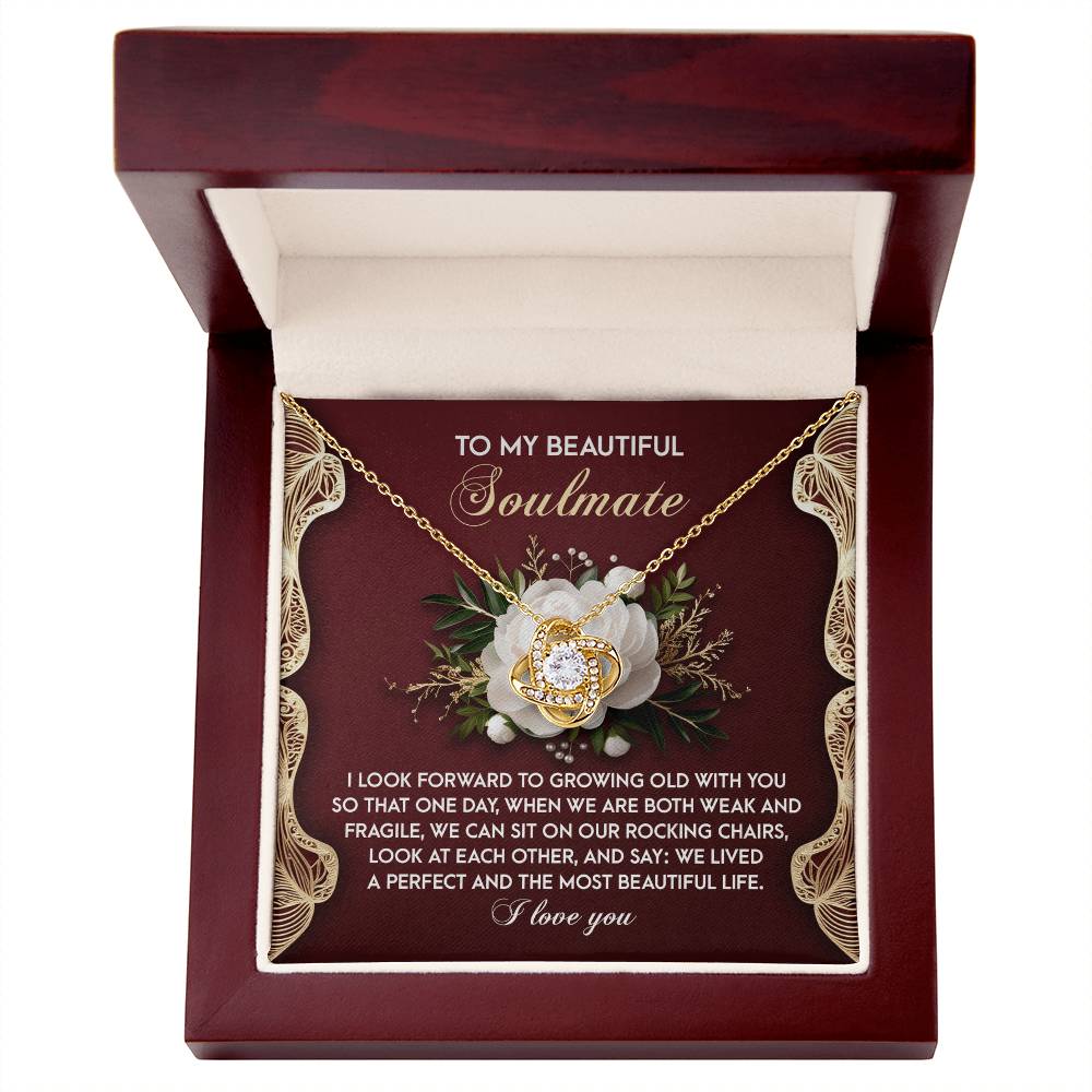 To My Beautiful Soulmate - Love Knot Necklace – A Romantic Gift Celebrating a Lifetime of Love - Mallard Moon Gift Shop