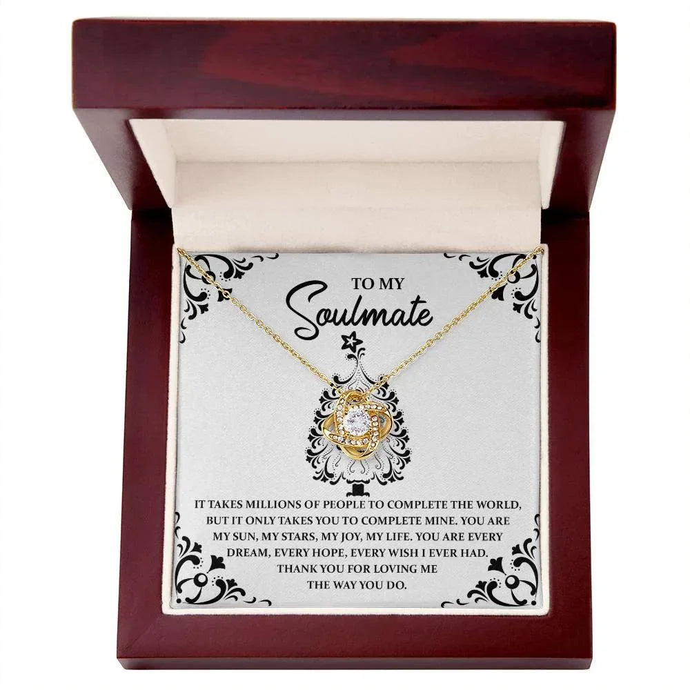 Gift for Soulmate - My Sun, Stars and Joy - Love Knot Pendant Necklace
