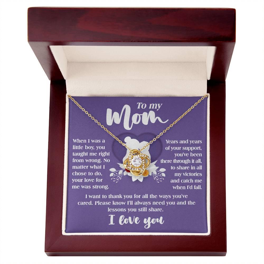 Gift for Mom from Son All the Ways You've Cared - Love Knot Necklace - Mallard Moon Gift Shop
