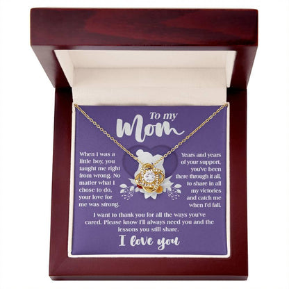 Gift for Mom from Son All the Ways You've Cared - Love Knot Necklace - Mallard Moon Gift Shop