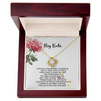 Hey Babe – I’m Sorry Love Knot Necklace | Heartfelt Apology Gift for Partner with Message Card