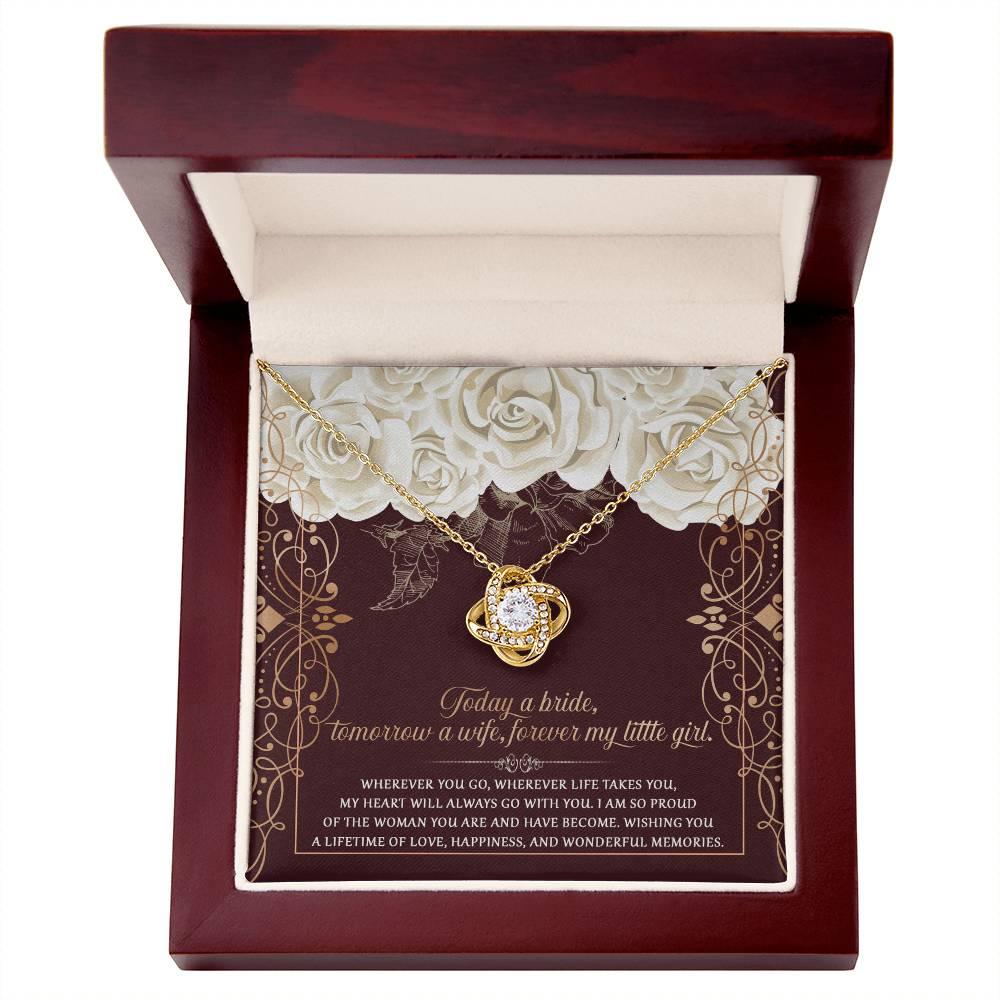 Daughter Wedding Day Gift - Wonderful Memories - Love Knot Pendant Necklace - Mallard Moon Gift Shop