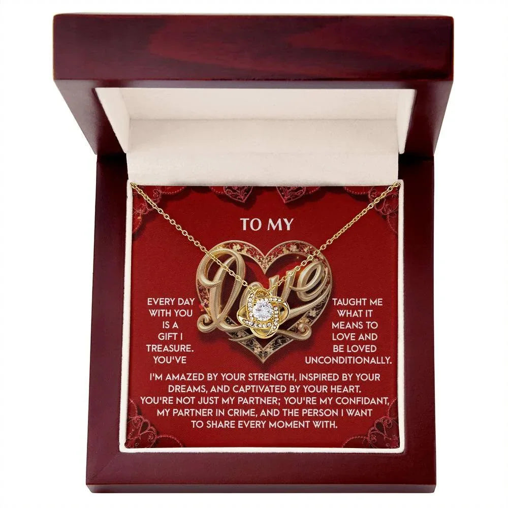 Romantic Valentine's Day, Anniversary, or Birthday Gift for Soulmate, Wife or Girlfriend Love Knot Pendant Necklace