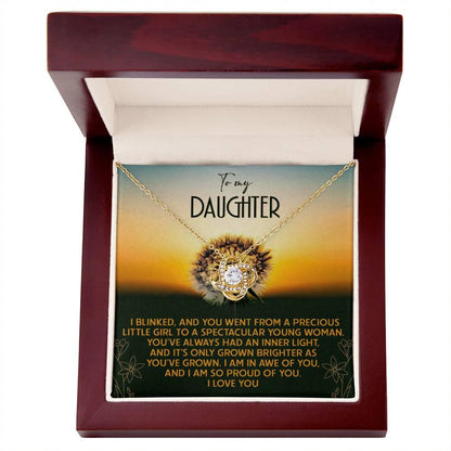 Daughter - Grown Brighter - Love Knot Pendant Necklace - Mallard Moon Gift Shop