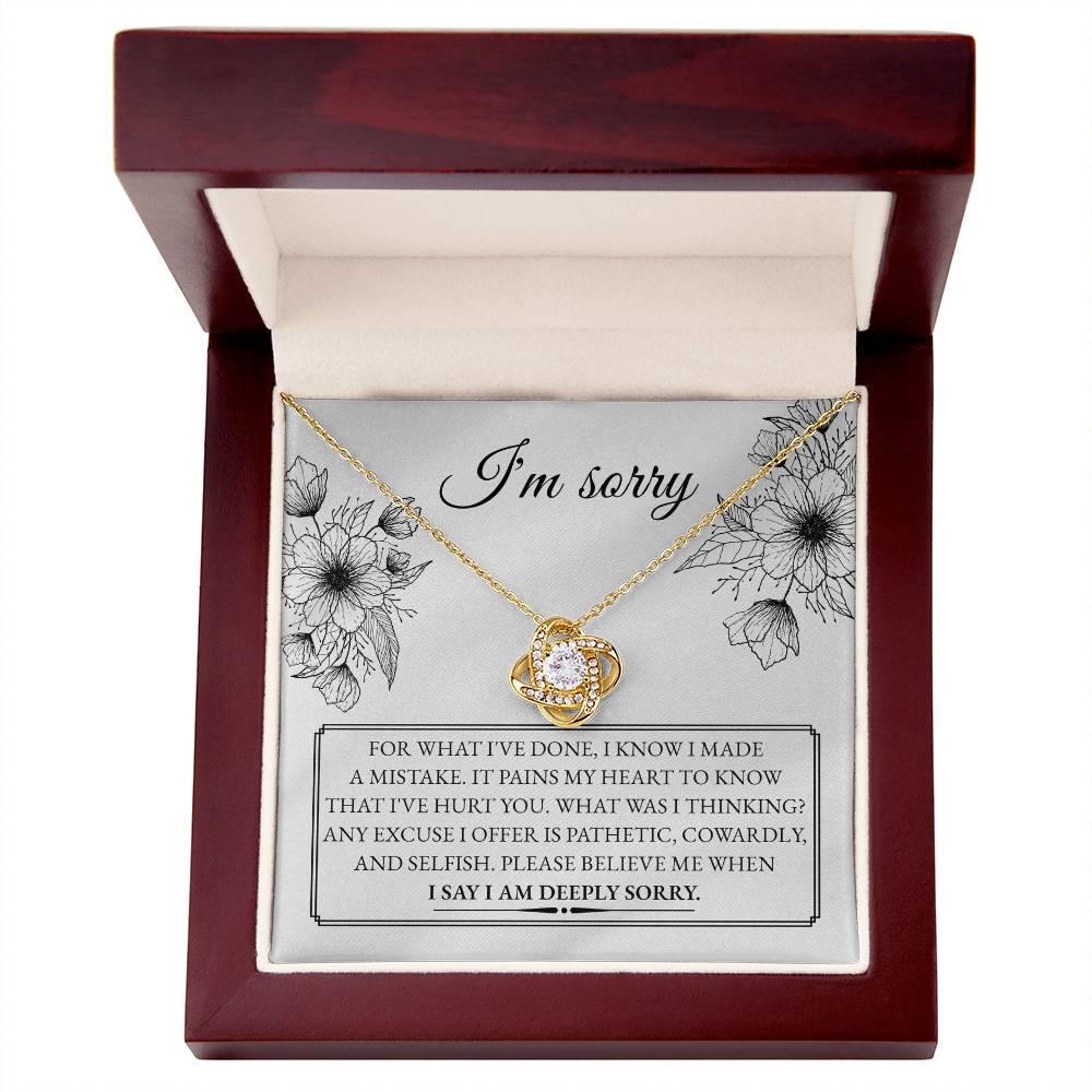 Apology Gift for Girlfriend, Wife, Soulmate - Sorry, Made A Mistake - Love Knot Pendant Necklace - Mallard Moon Gift Shop