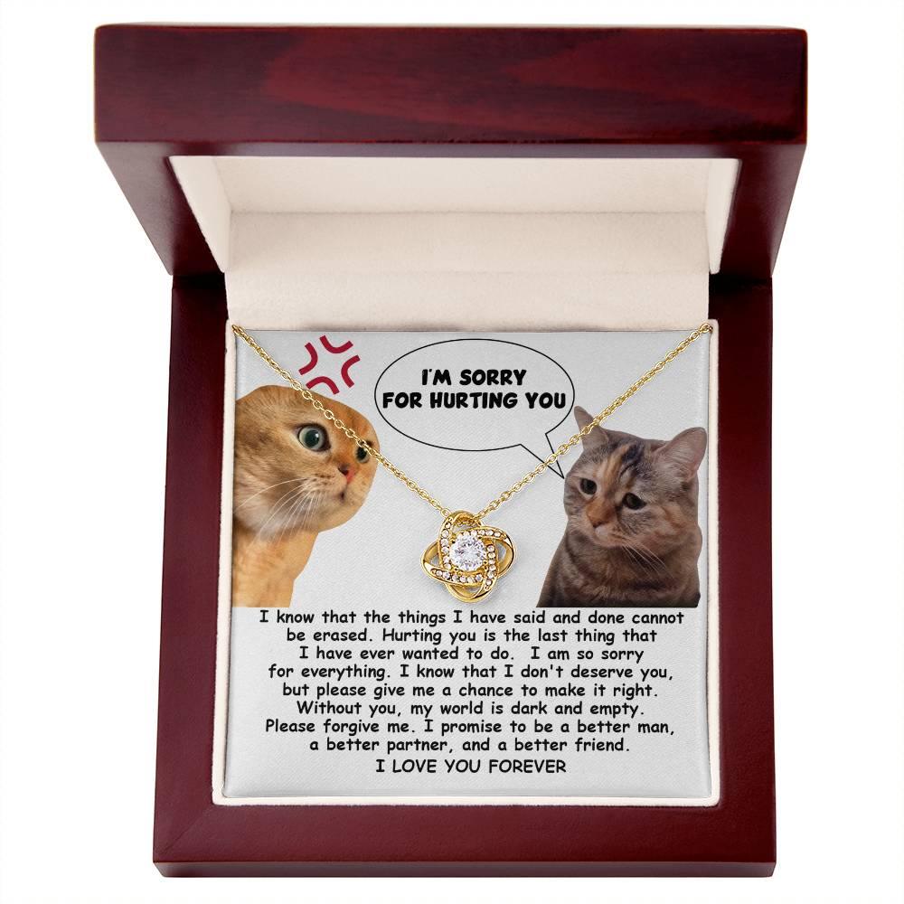 Apology Gift for Girlfriend, Wife, Soulmate - Sorry, Make It Right - Love Knot Pendant Necklace - Mallard Moon Gift Shop