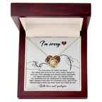 Apology Gift for Girlfriend, Wife, Soulmate - Sorry, Mean The World - Love Knot Pendant Necklace