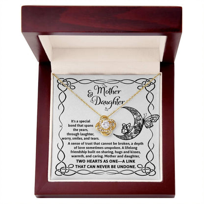 Mother and Daughter - A Special Bond Love Knot Pendant Necklace - Mallard Moon Gift Shop