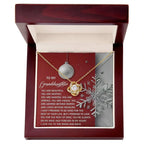 To My Granddaughter – Christmas Love Knot Necklace | “You Are Beautiful, Strong & Loved” Holiday Message Card | Grandparent Gift