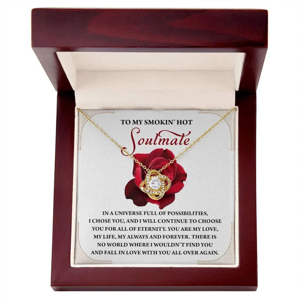 Romantic Anniversary, Valentine's Day Gift for Soulmate, Wife, Girlfriend - Fall In Love Over Again - Love Knot Pendant Necklace