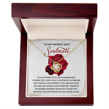 Romantic Anniversary, Valentine's Day Gift for Soulmate, Wife, Girlfriend - Fall In Love Over Again - Love Knot Pendant Necklace - Mallard Moon Gift Shop