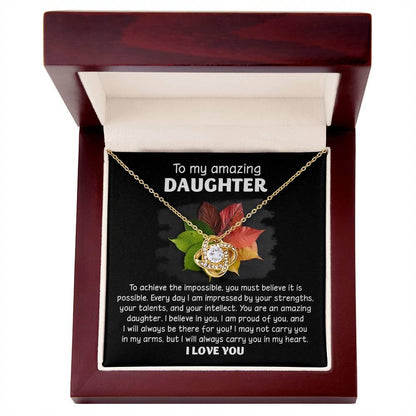Daughter - It Is Possible - Love Knot Pendant Necklace - Mallard Moon Gift Shop