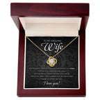 To My Amazing Wife – Romantic Love Knot Necklace with Message Card | Cherished Gift for the Happy Times We've Shared