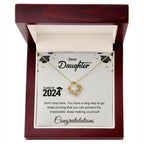 Daughter Graduation Class of 2024 Don't Stop Here Love Knot Pendant Necklace