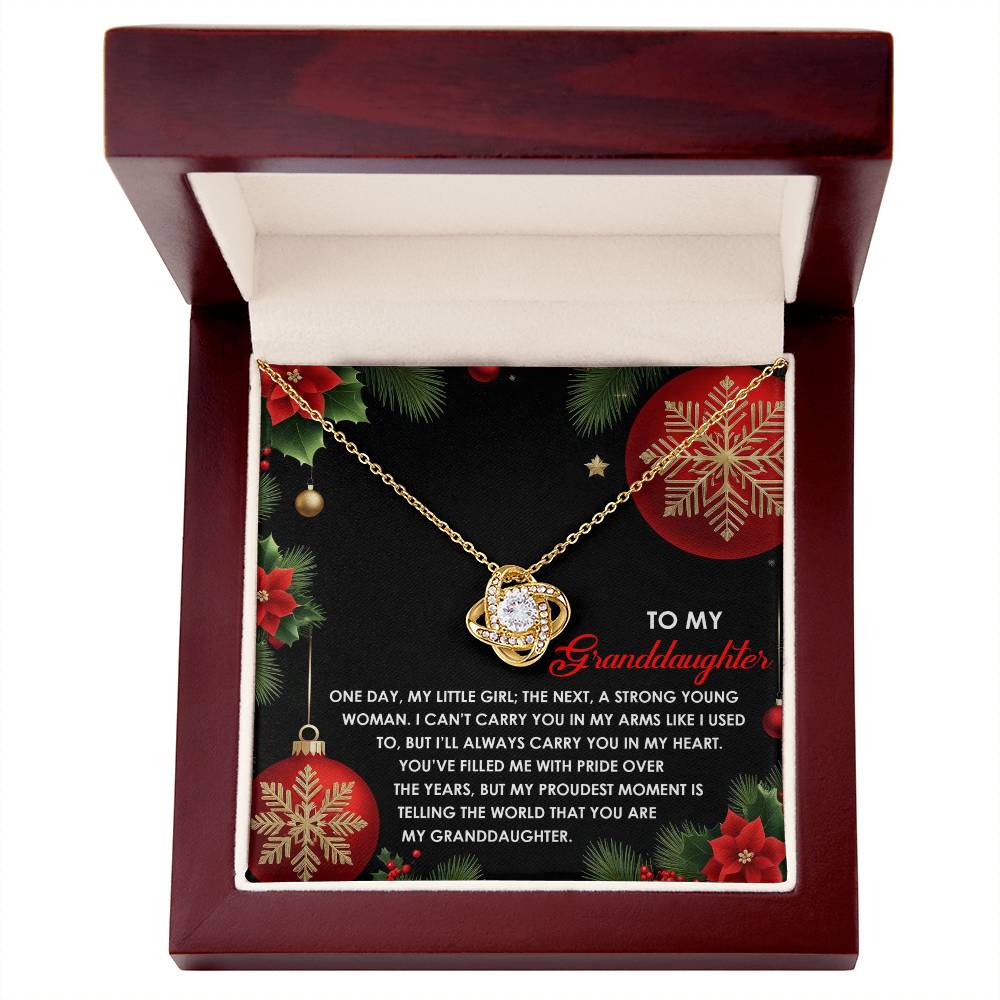 Gift for Granddaughter - Proudest Moment - Love Knot Pendant Necklace - Mallard Moon Gift Shop