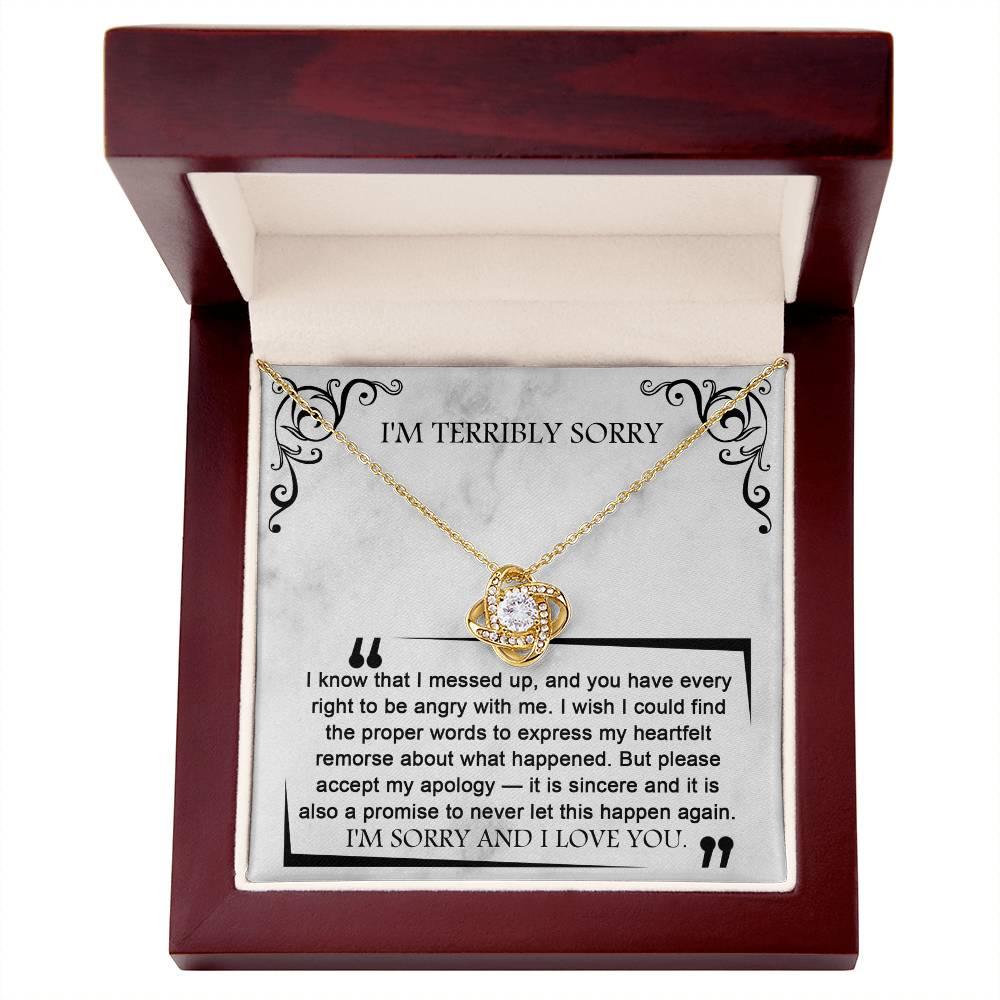 Apology Gift for Girlfriend, Wife, Soulmate - Sorry, Angry With Me - Love Knot Pendant Necklace - Mallard Moon Gift Shop