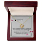 Gift for Girlfriend, Wife - Sorry, I Care For You - Love Knot Pendant Necklace