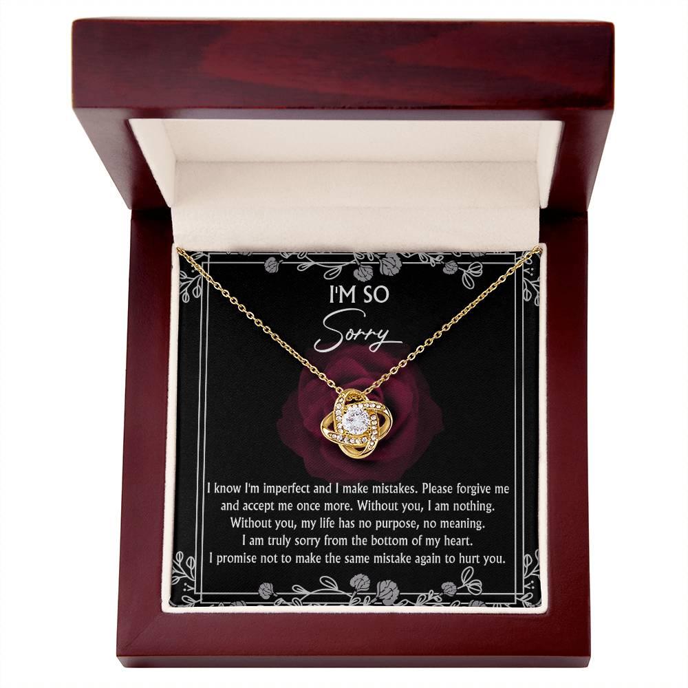 Apology Gift for Girlfriend, Wife, Soulmate - Sorry, I Am Nothing - Love Knot Pendant Necklace - Mallard Moon Gift Shop