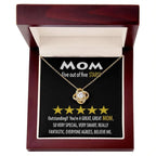 Mom - Five of Five Stars Outstanding You're A Great, Great Mom Love Knot Necklace
