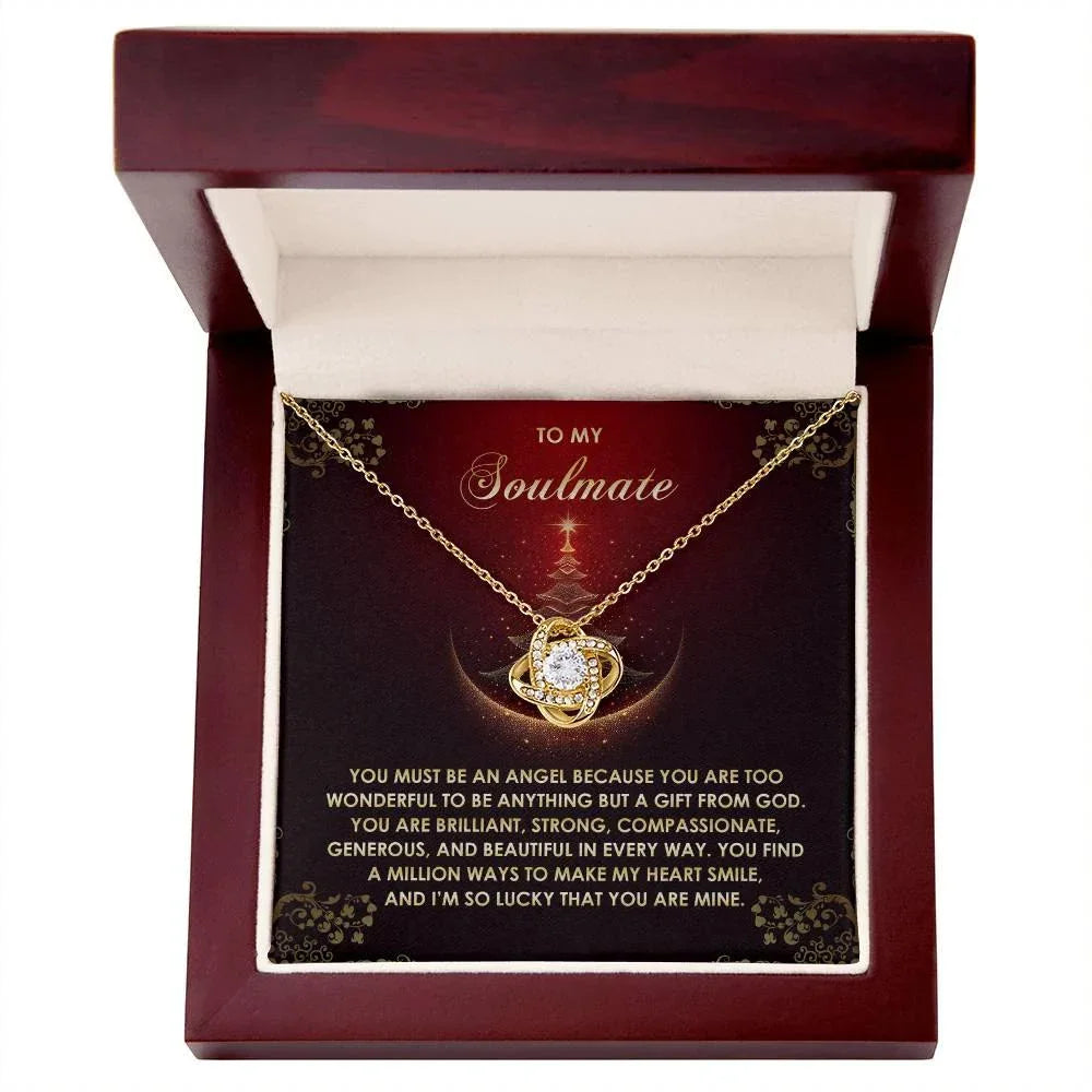 Gift for Soulmate - Be An Angel - Love Knot Pendant Necklace