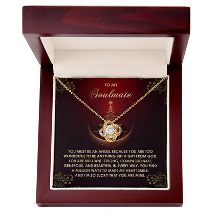 Gift for Soulmate - Be An Angel - Love Knot Pendant Necklace - Mallard Moon Gift Shop