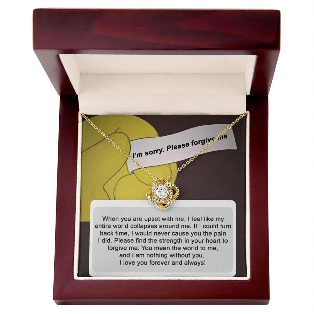 Gift for Girlfriend, Wife - Sorry, Nothing Without You - Love Knot Pendant Necklace