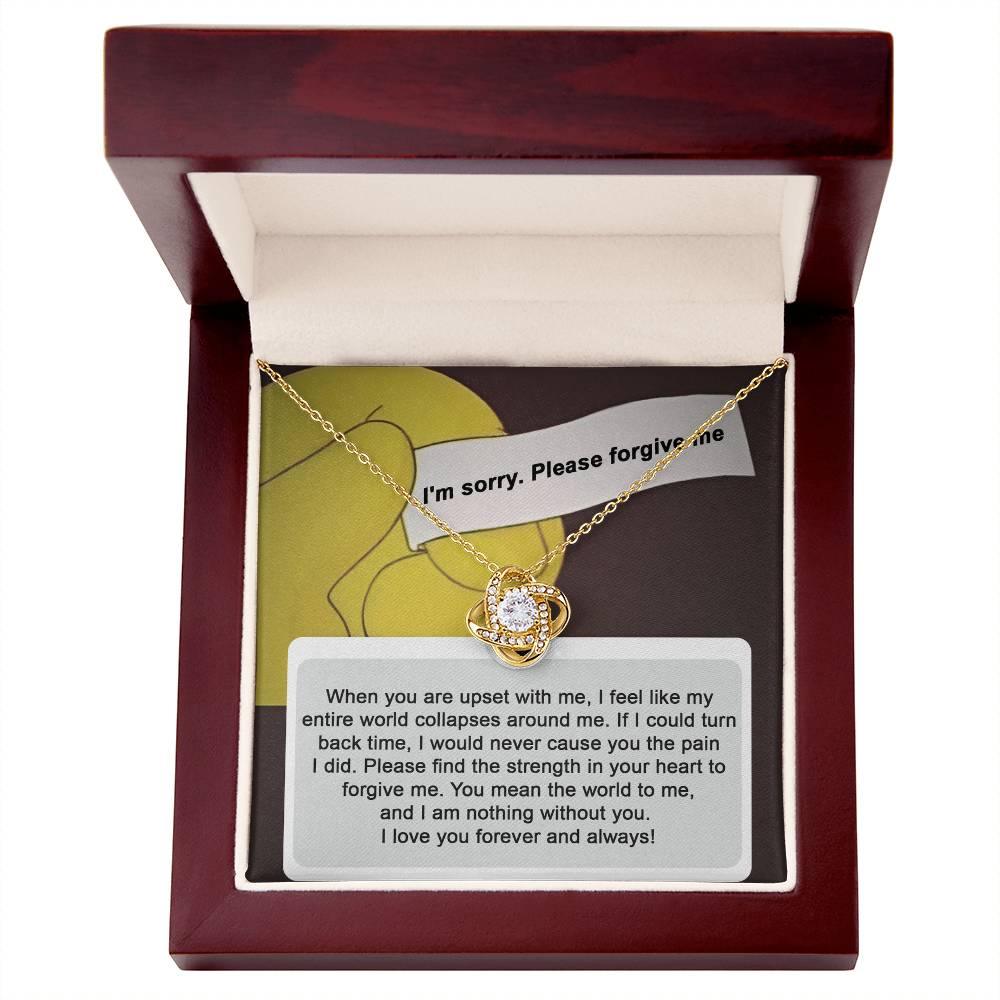 Gift for Girlfriend, Wife  - Sorry, Nothing Without You - Love Knot Pendant Necklace - Mallard Moon Gift Shop