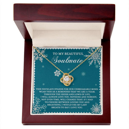 Gift for Soulmate - A Team - Love Knot Pendant Necklace - Mallard Moon Gift Shop