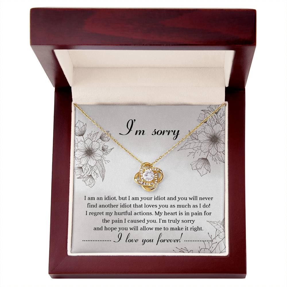 Apology Gift for Her - Sorry For The Pain I Caused You - Love Knot Pendant Necklace - Mallard Moon Gift Shop