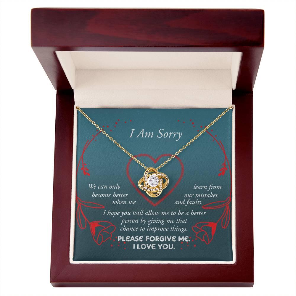 Apology Gift for Girlfriend, Wife, Soulmate - Sorry, Mistakes And Faults - Love Knot Pendant Necklace - Mallard Moon Gift Shop