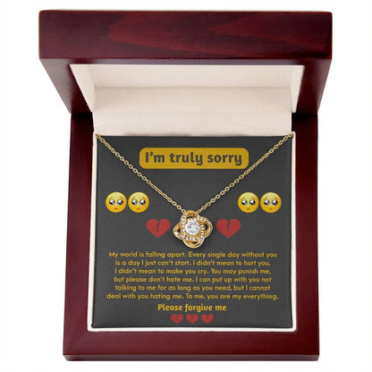 Apology Gift for Girlfriend, Wife, Soulmate - Sorry, Make You Cry - Love Knot Pendant Necklace - Mallard Moon Gift Shop