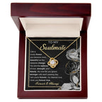 To My Soulmate – Love Knot Necklace with Elegant Forever & Always Message | Romantic Gift for the One You Cherish Most
