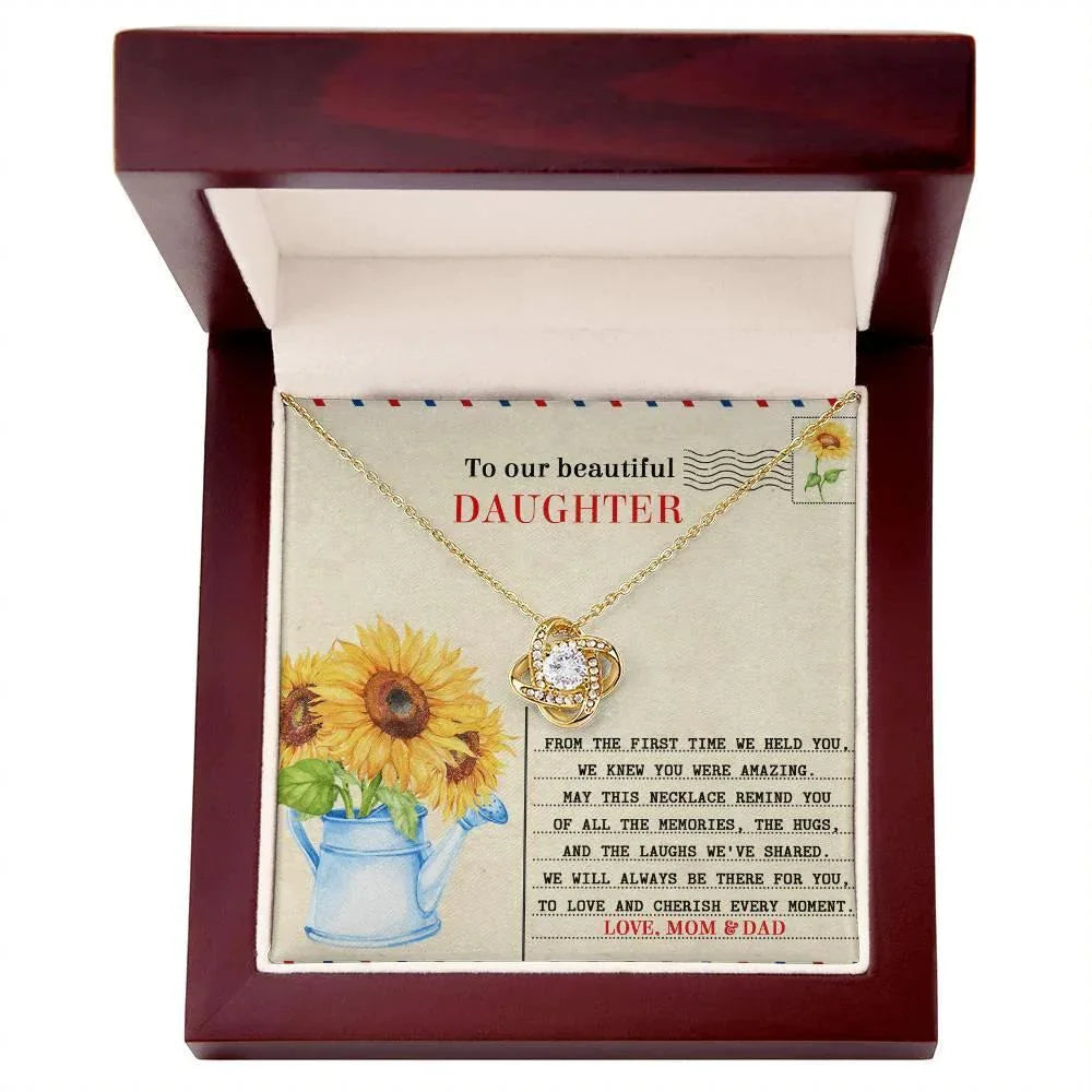 Daughter Gift - The First Time - Love Knot Pendant Necklace