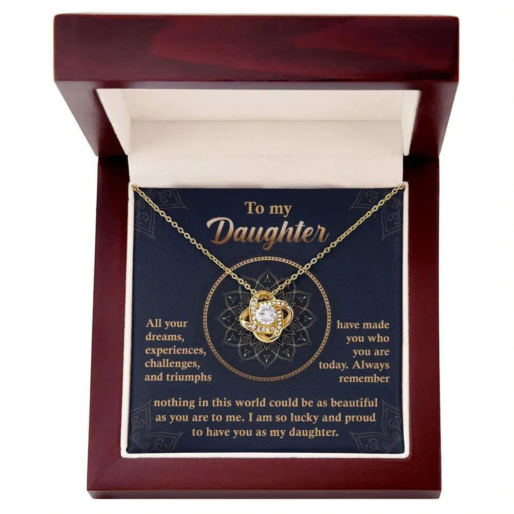 Daughter Gift - All Your Dreams Love Knot Pendant Necklace