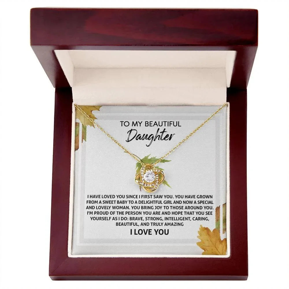 Gift for Daughter - See Yourself - Love Knot Pendant Necklace