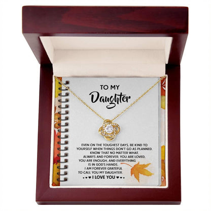 Daughter - In God's Hands - Love Knot Pendant Necklace - Mallard Moon Gift Shop