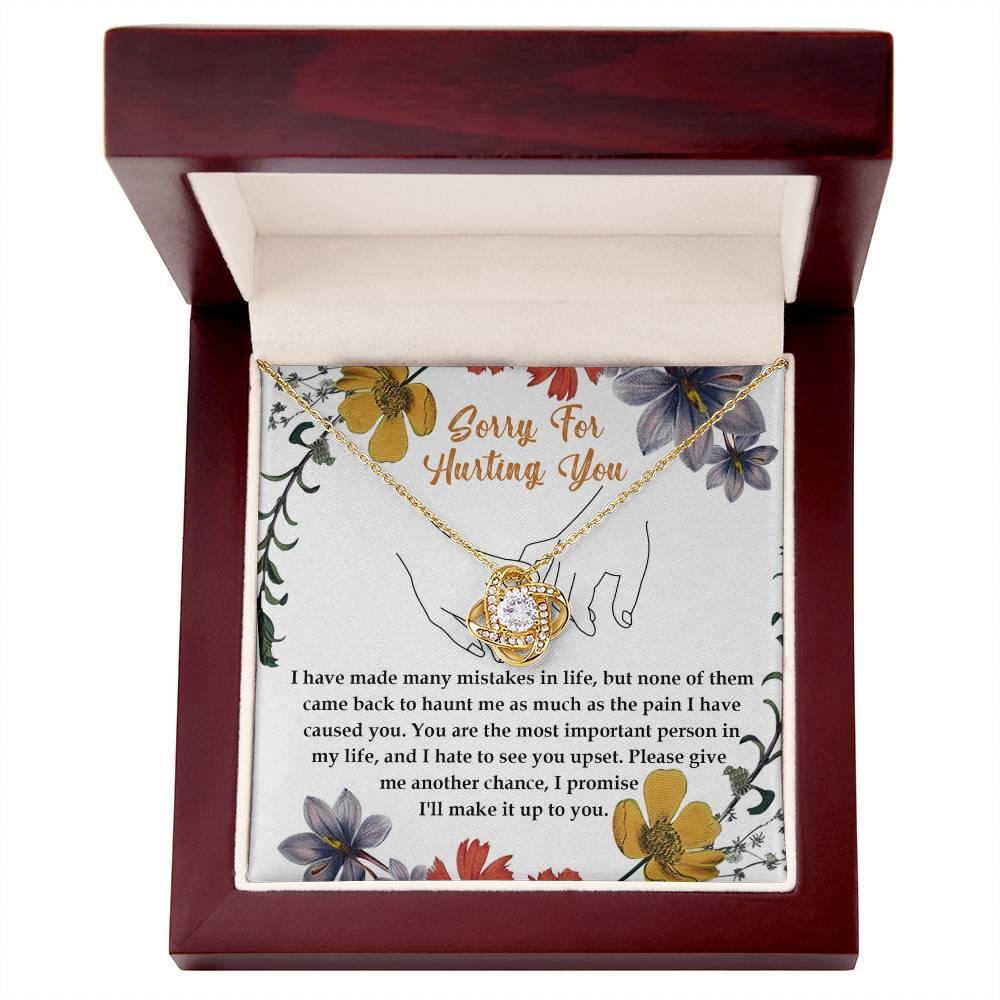 Apology Gift for Girlfriend, Wife, Soulmate- Sorry, Haunt Me - Love Knot Pendant Necklace - Mallard Moon Gift Shop