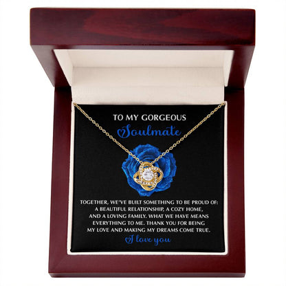Romantic Gift for Wife or Girlfriend - Love Knot Pendant Necklace with Heartfelt Message for Soulmates - Mallard Moon Gift Shop