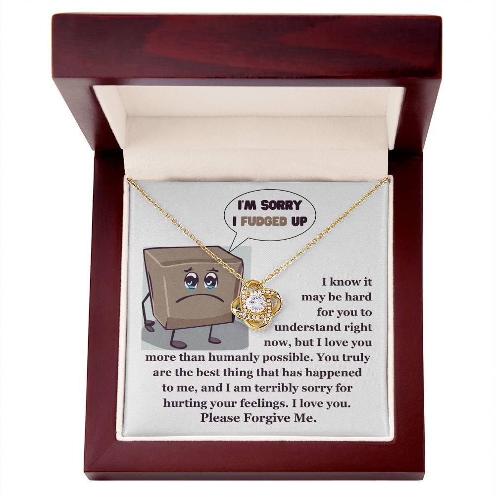 Apology Gift for Girlfriend, Wife, Soulmate - Sorry, The Best Thing - Love Knot Pendant Necklace - Mallard Moon Gift Shop